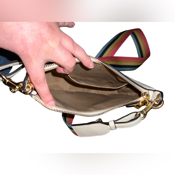 COACH JES BAGUETTE CROSSBODY PURSE W/RAINBOW STRAP & GOLD HARDWARE #C7265 - Picture 10 of 16